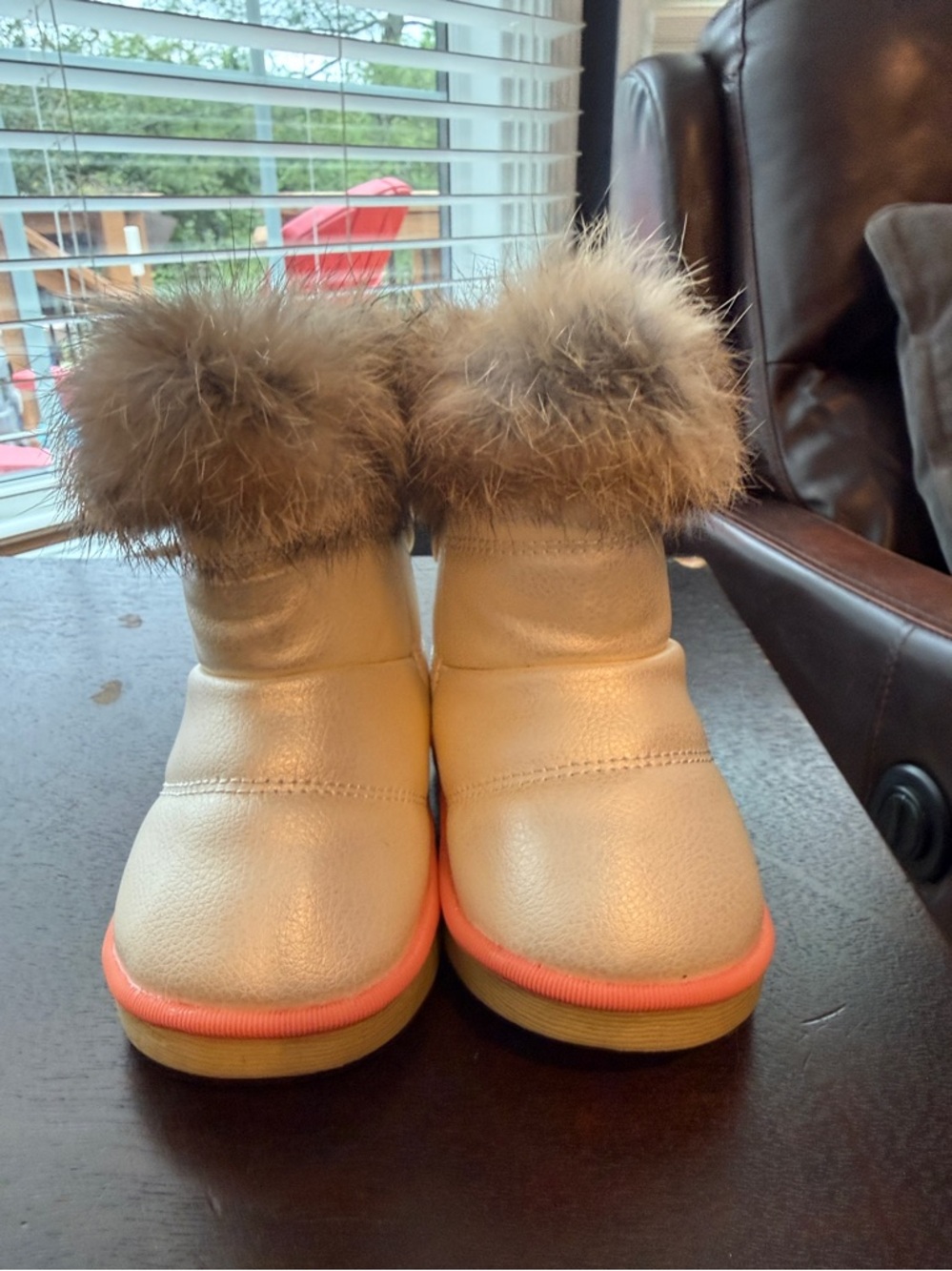 Kids Fur-Trim Snow Boots in Pearl Cream